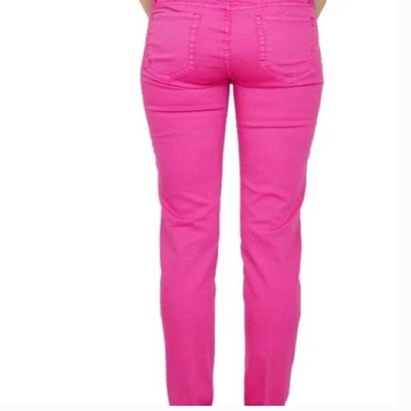 KUT From The Kloth High Rise Naomi Fab AB Girlfriend Ankle Straight Pink Jean 14 - Picture 3 of 11